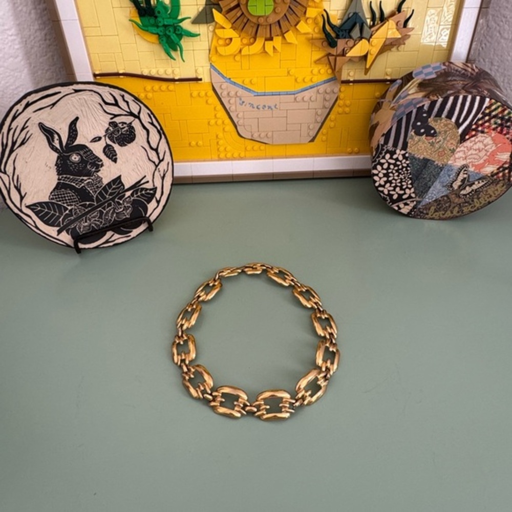 Erwin pearl vintage gold chain choker